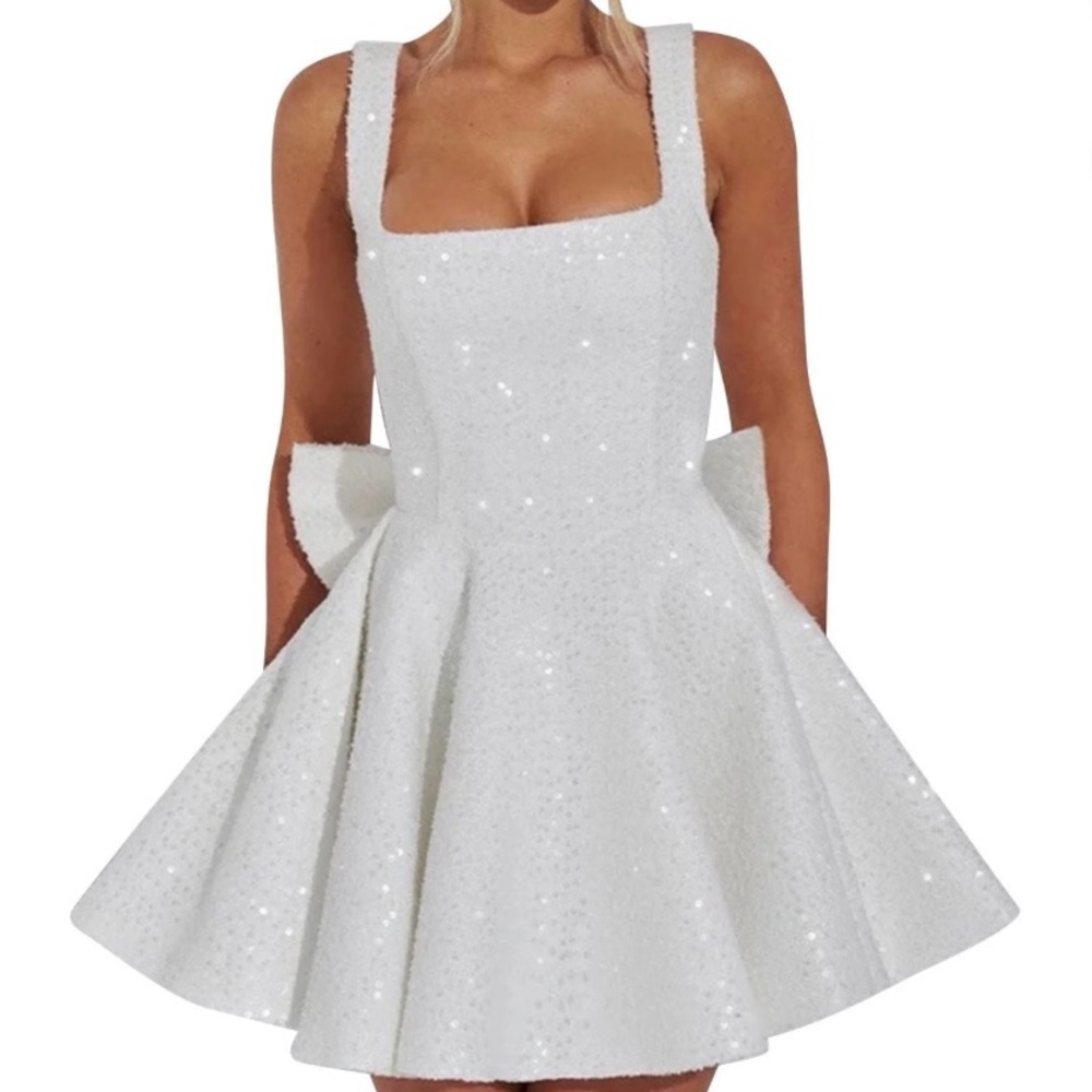 White Sequin Dress